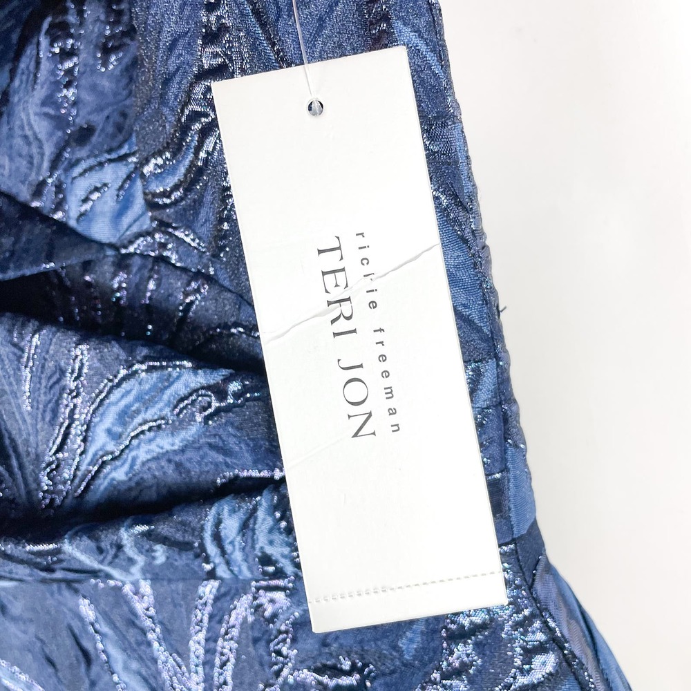 SOLD-Teri Jon Jacquard Off Shoulder Gown - Picture 8 of 11